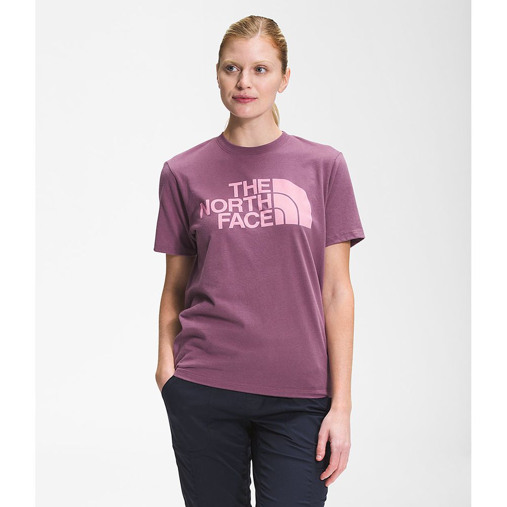 The North Face T-Shirts Womens Australia - The North Face Short Sleeve Half Dome Cotton Purple (XLK-